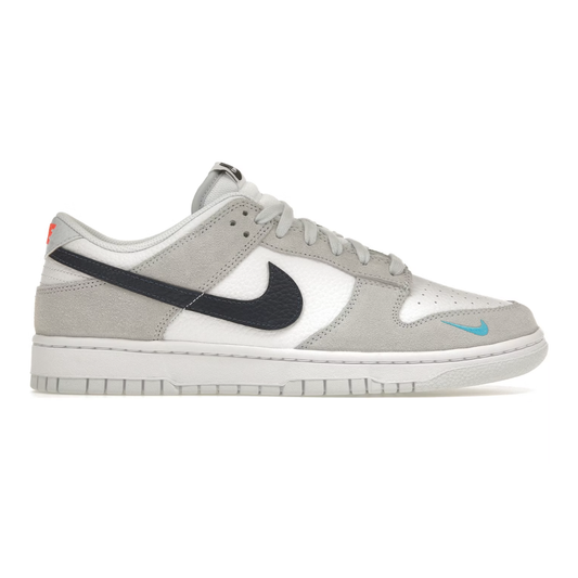 Nike Dunk Low White Grey Navy Aqua Mini Swoosh