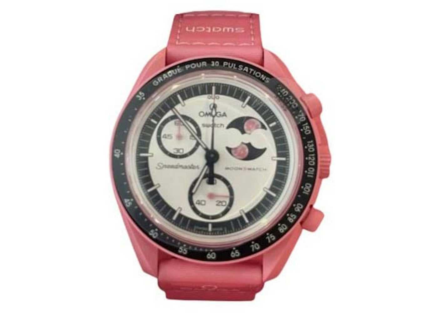 Swatch x Omega Bioceramic Moonswatch Mission to the Pink Moon SO33P700